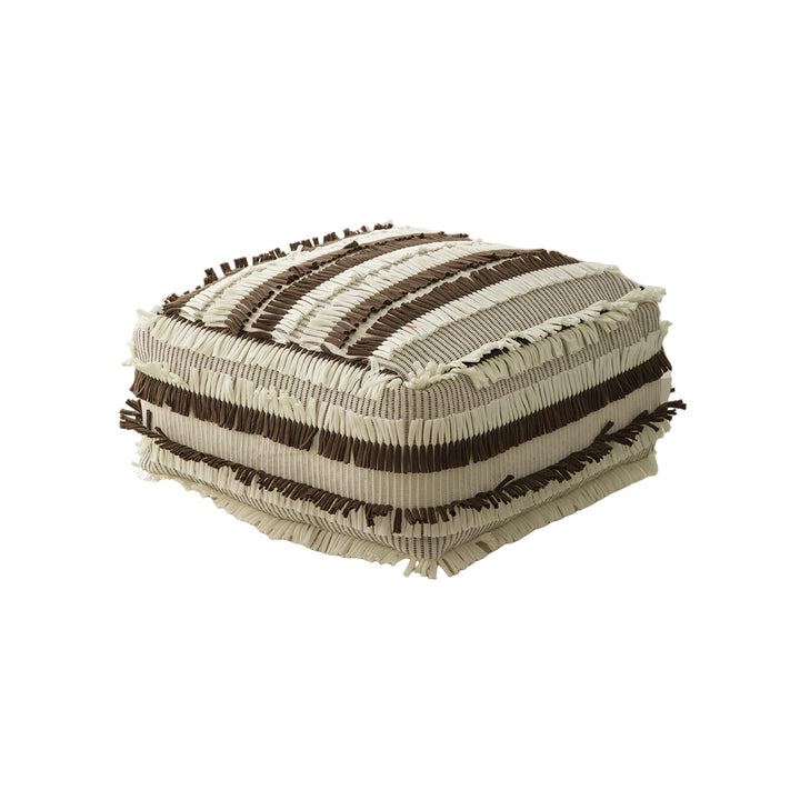 Floor cushion pouf with structured fringe surface Kalsten