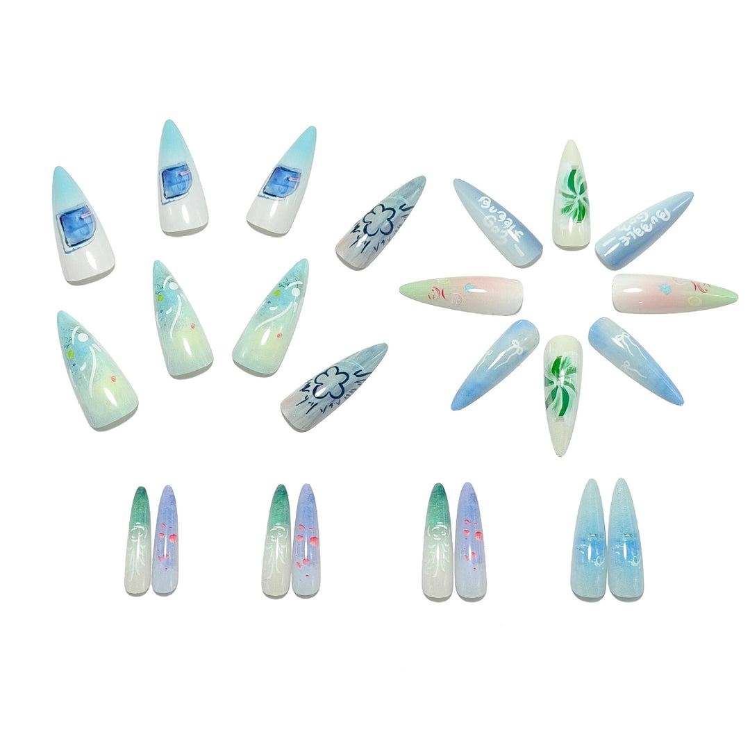Acrylic Nail Set with Exclusive Drop Design Kalsten