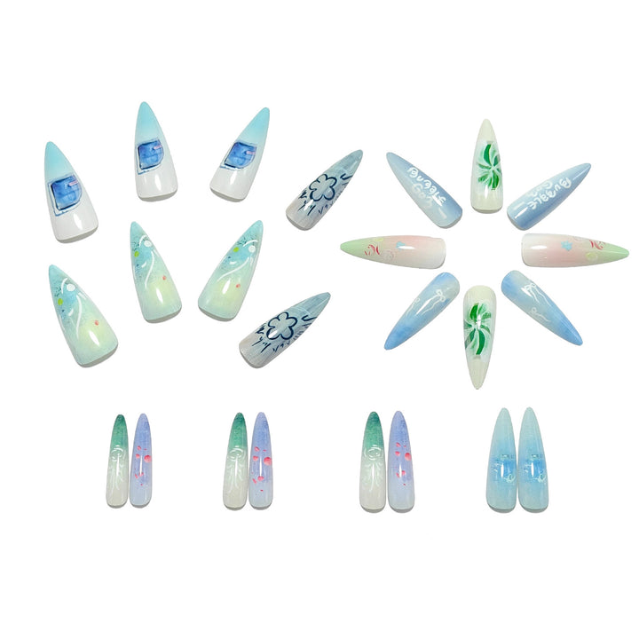 Acrylic Nail Set with Exclusive Drop Design Kalsten