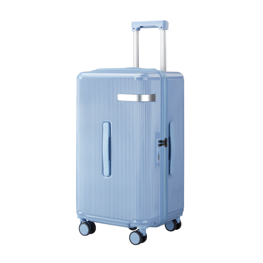 Ridged Hard Shell Rolling Carry-On Suitcase