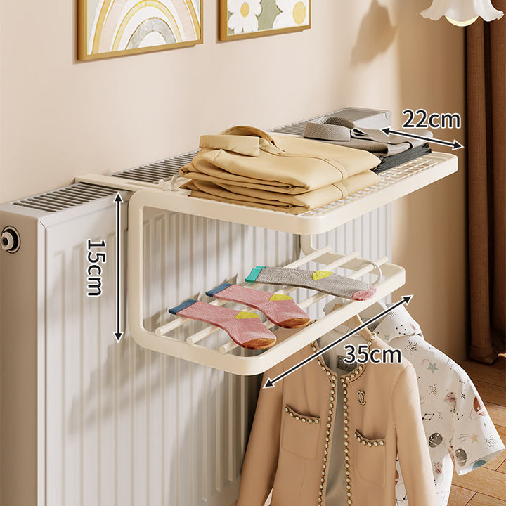 Over-Radiator Top Shelf and Foldable Drying Rack Organizer