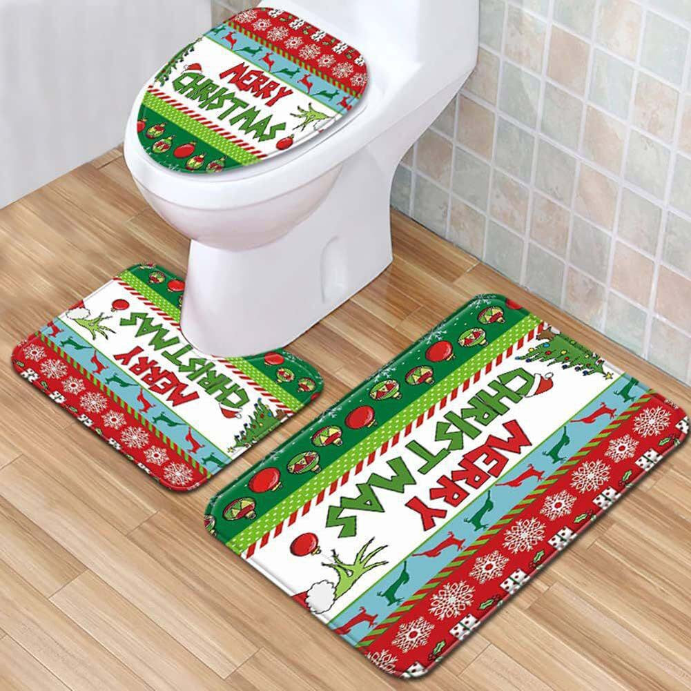Christmas-Themed Bathroom Mat Set