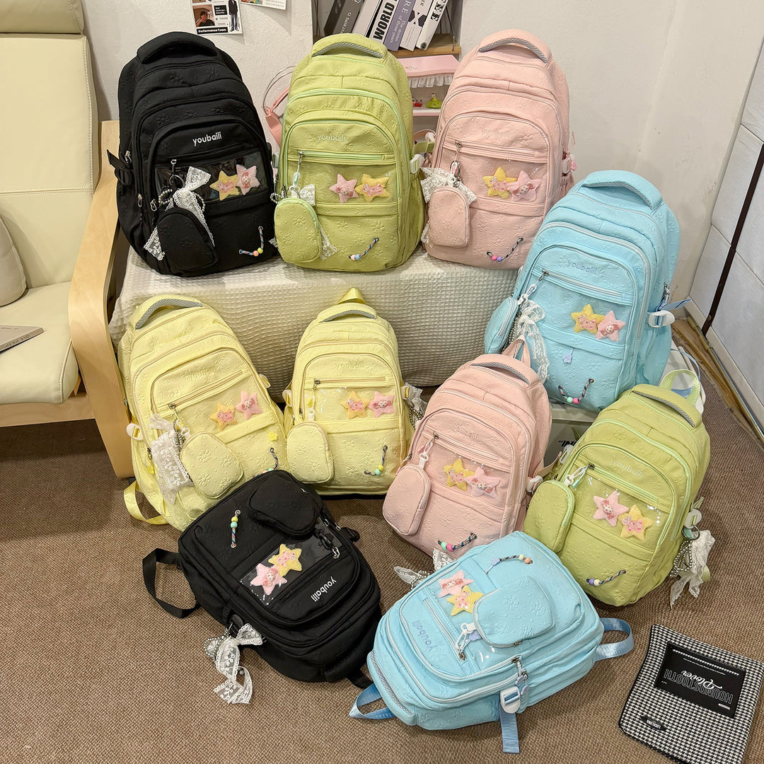 Decorative Floral-Embossed Backpack Kalsten