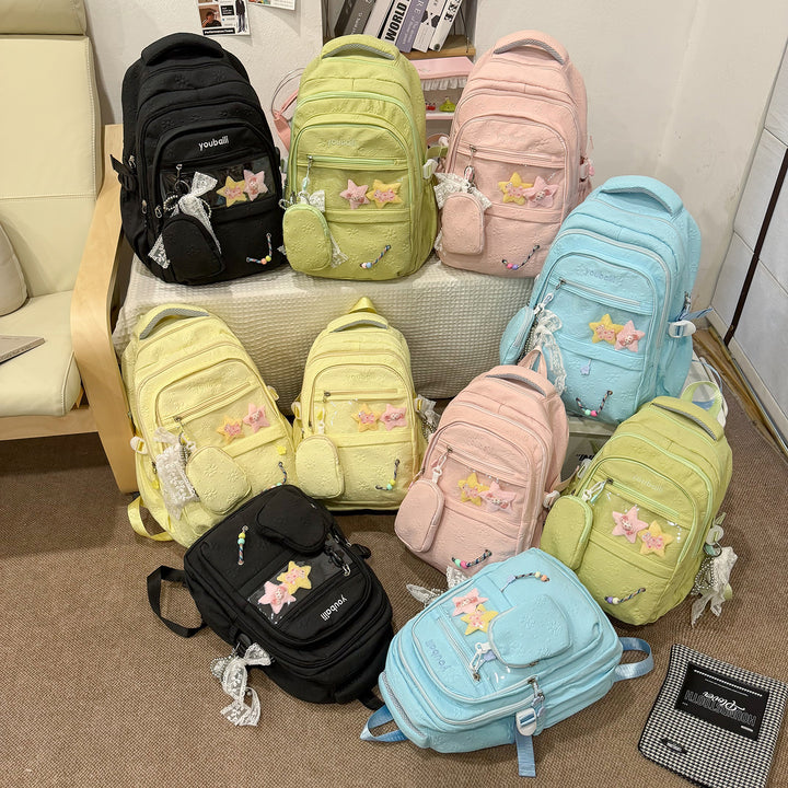 Decorative Floral-Embossed Backpack Kalsten