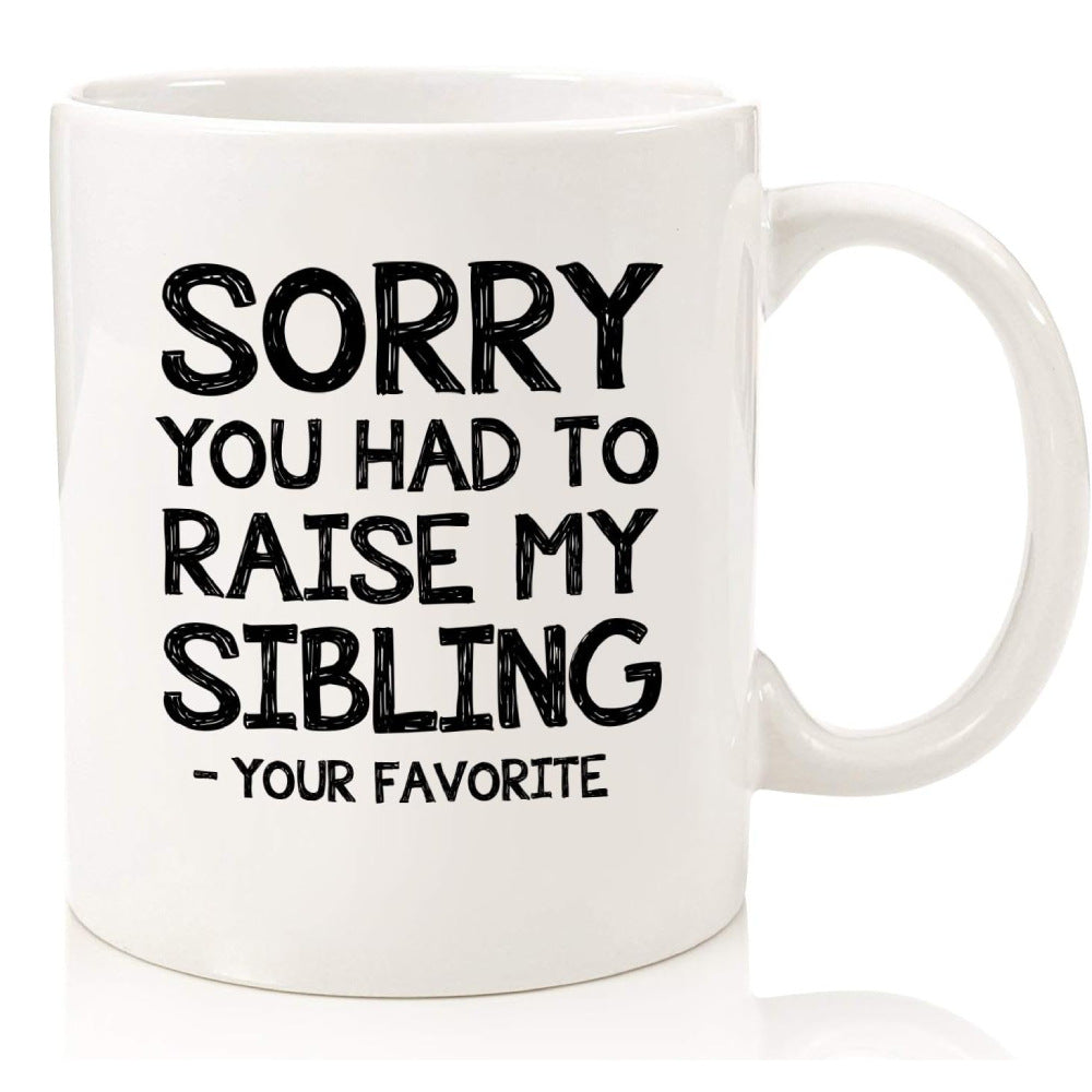 Large Dishwasher-Safe Stoneware Statement Coffee Mug With Oversized C-Handle And Humorous "Great Job Mom" Typographic Print
