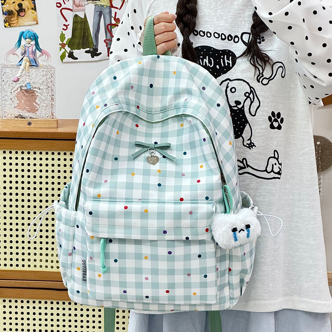Playful Checked Pattern Backpack Kalsten