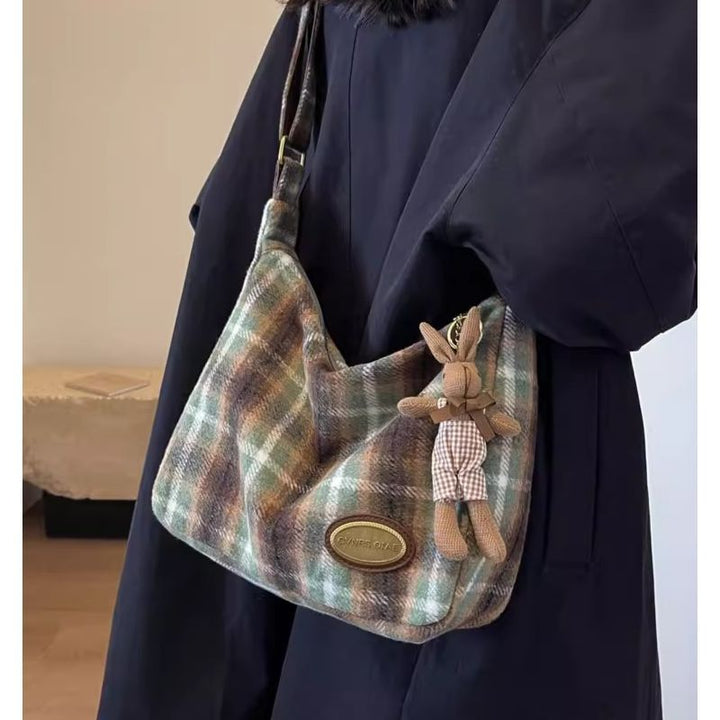 Cozy Plaid Shoulder Bag Kalsten