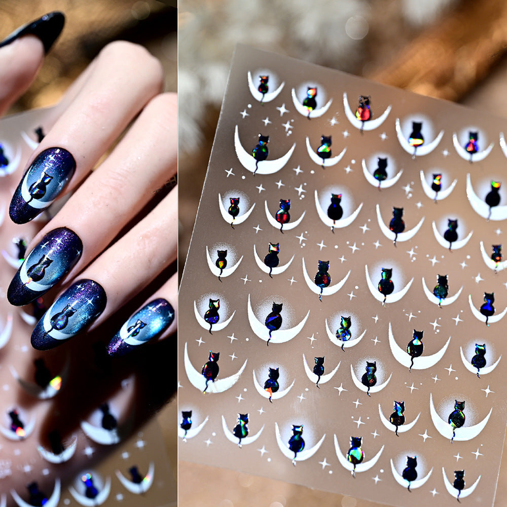 Cat-Themed Nail Art Stickers