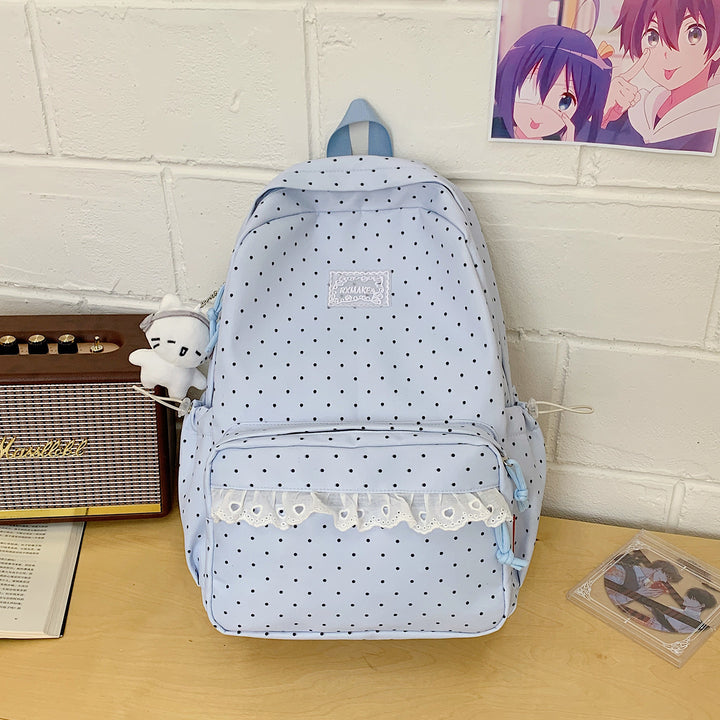 Playful Polka Dot Pattern School Backpack Kalsten