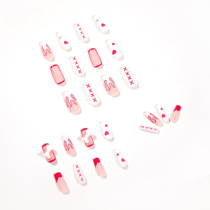 Artful Nail Art with Fire and Heart Designs Kalsten
