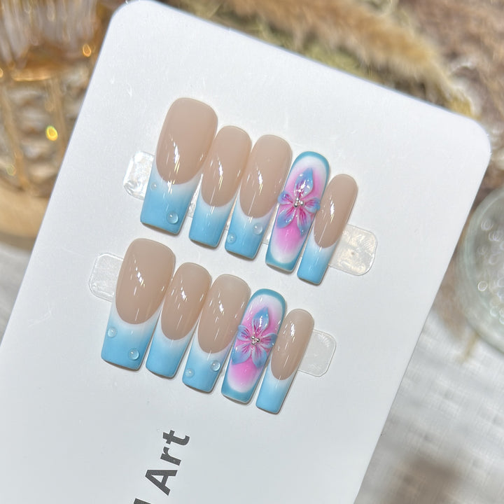 Floral-Accent Press-On Nail Set Kalsten