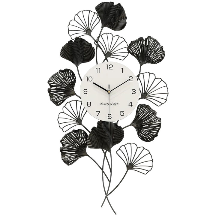 Elegant Ginkgo Leaf Wall Clock Kalsten
