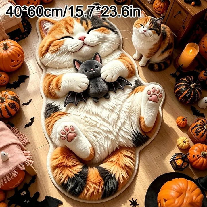 Cat-Shaped Plush Bath Mat