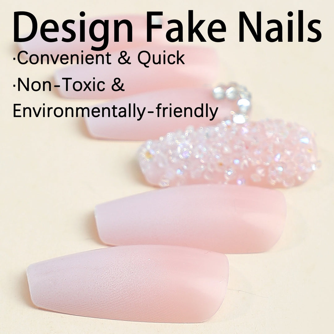 Acrylic Nail Set with Glamorous Glitter Accents and Trendy Designs Kalsten