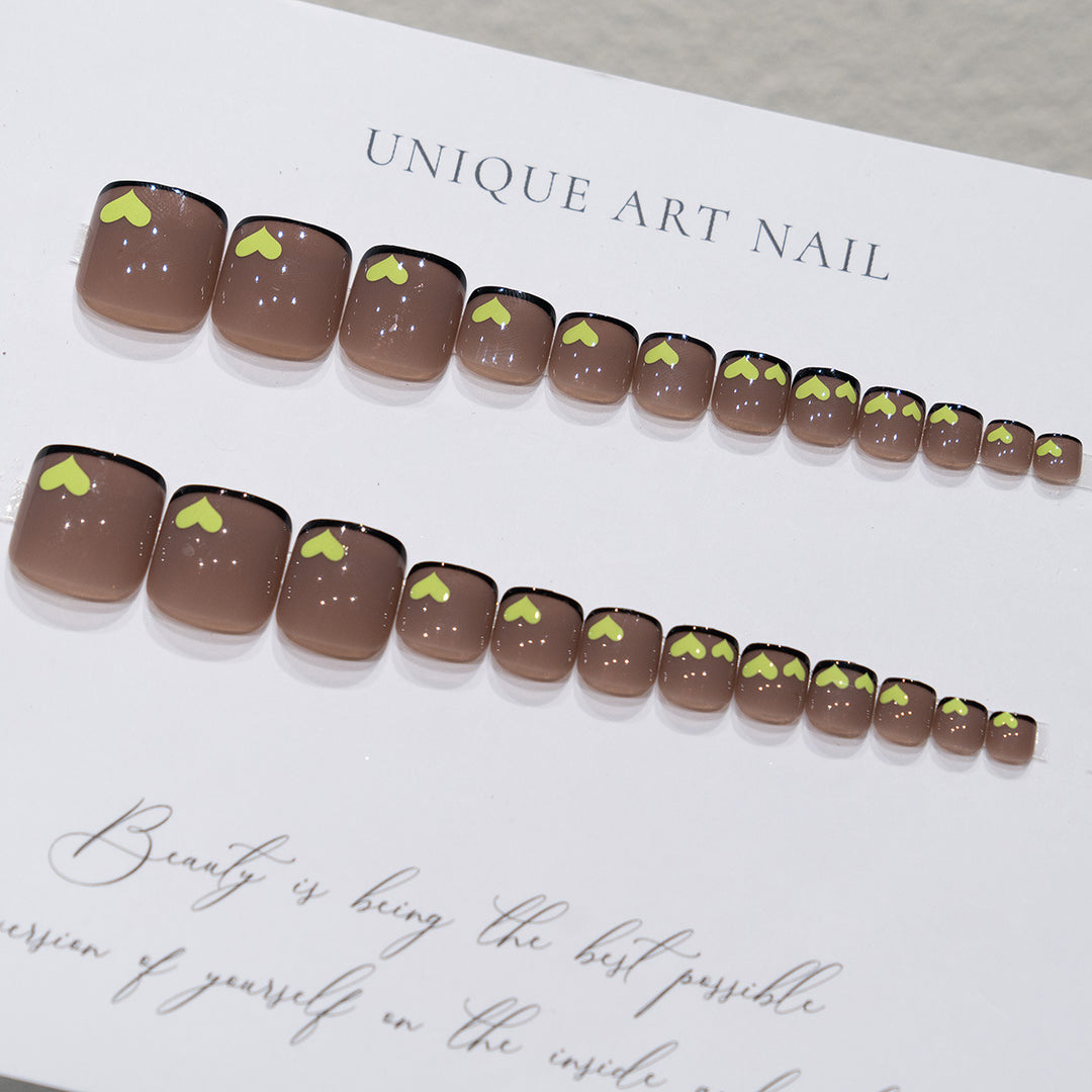 Heart-Patterned Pedicure Nail Art