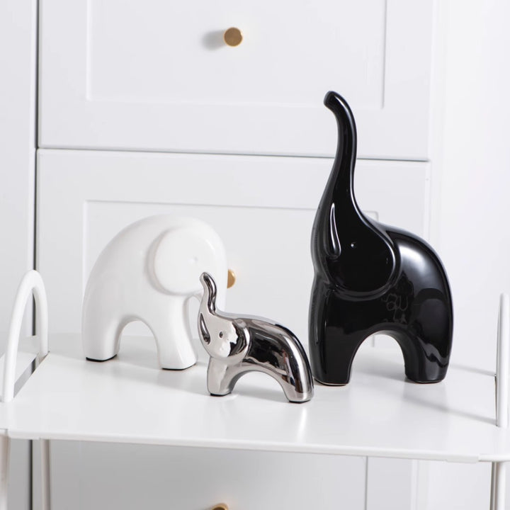 Decorative Metallic Elephant Figurines for Home Decor