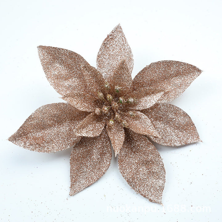 Glittering Poinsettia Flower Ornaments Kalsten