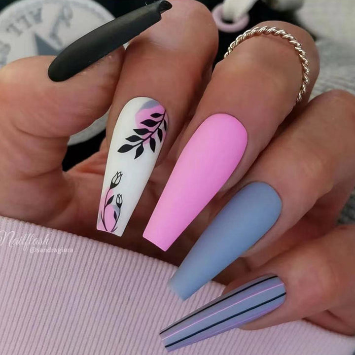 Creative Floral-Themed Press-On Nails Kalsten