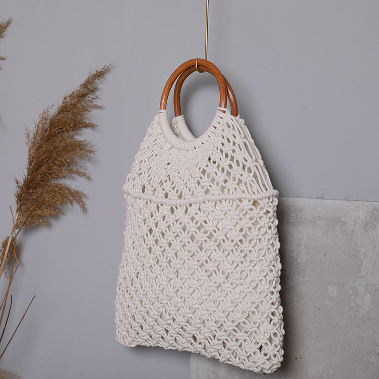 Macrame bag with wooden handle Kalsten