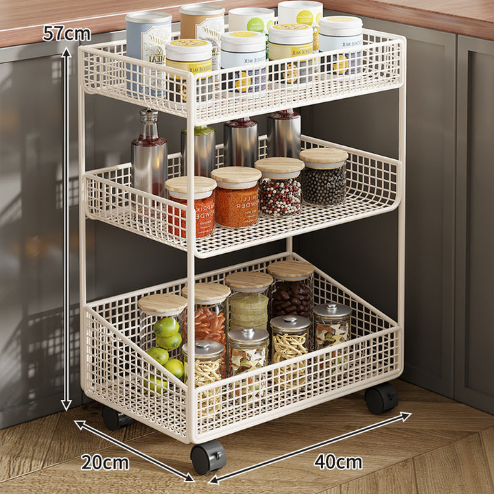 Compact Three-Tier Wire-Mesh Countertop Canister & Spice Organizer