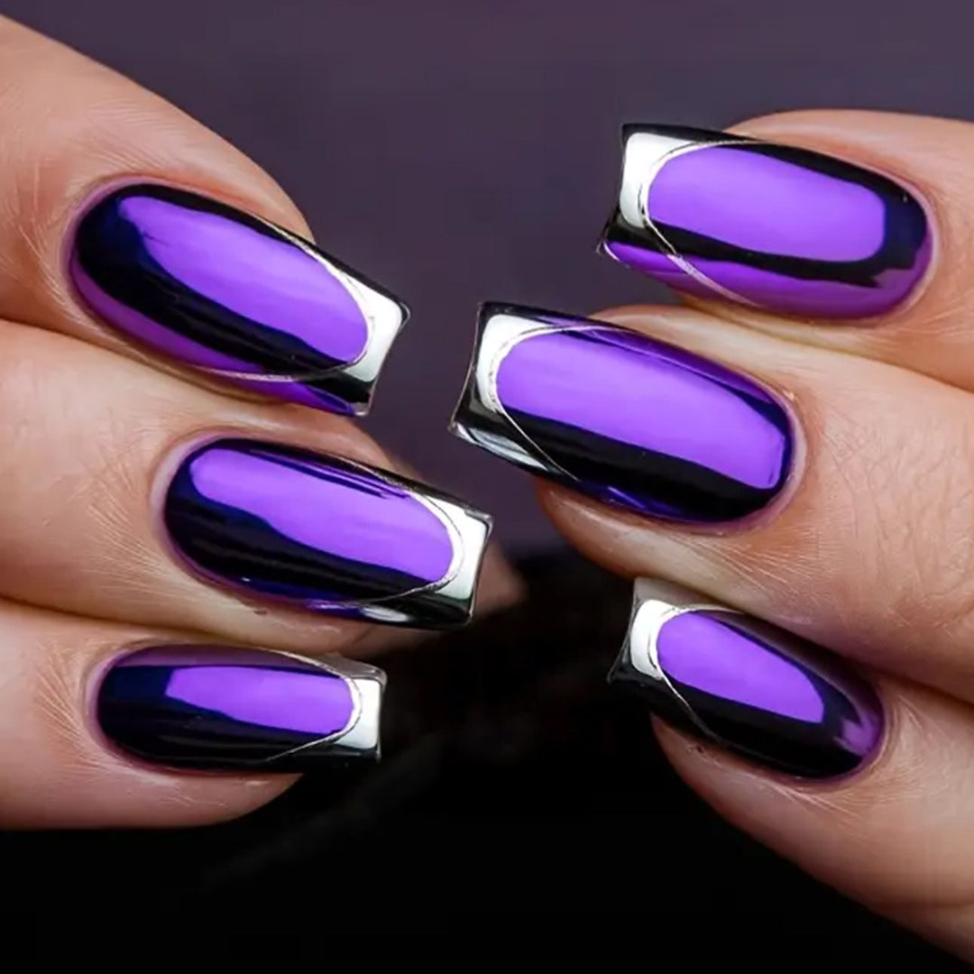 Metallic Tip Gel Nail Art Extensions Kalsten