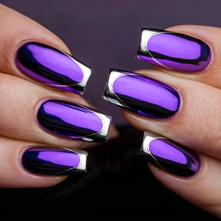 Metallic Tip Gel Nail Art Extensions Kalsten