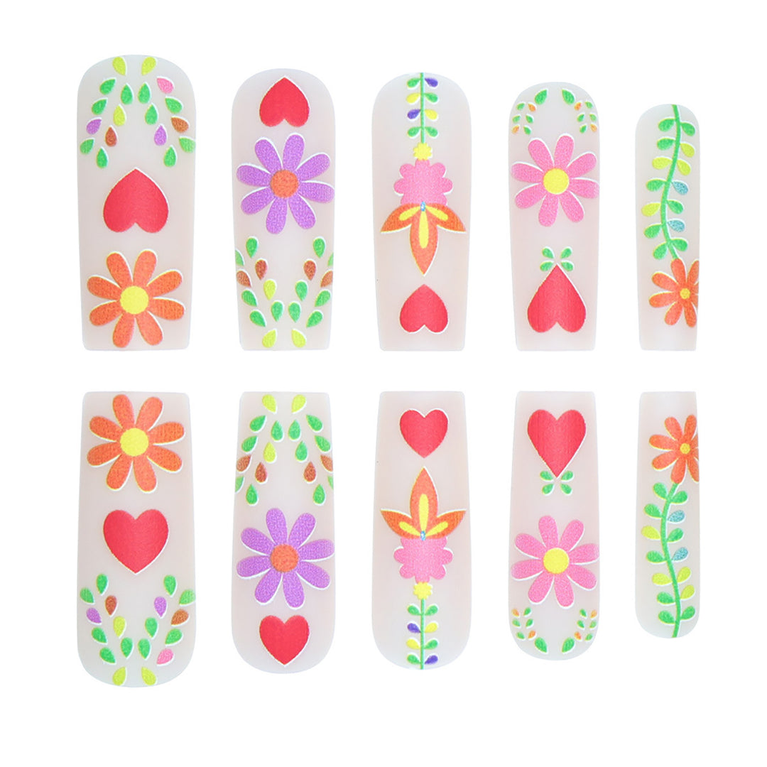 Decorative Floral Press-On Nails Kalsten