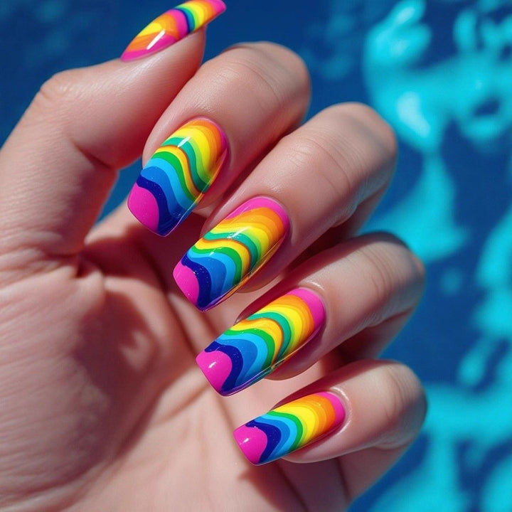 Artificial nails in elegant French tip design Kalsten
