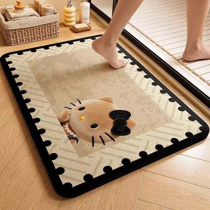Cartoon Cat Themed Bath Rug for Home