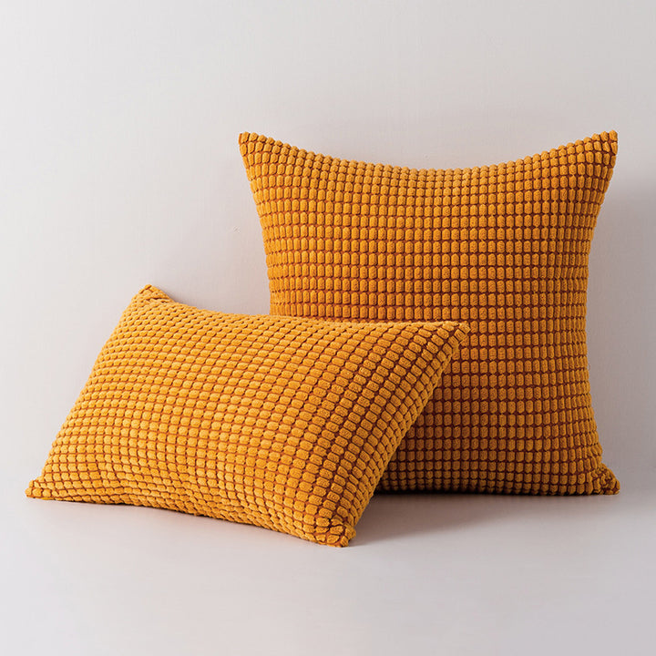 Decorative Waffle-Texture Velvet Throw Pillow Cover
