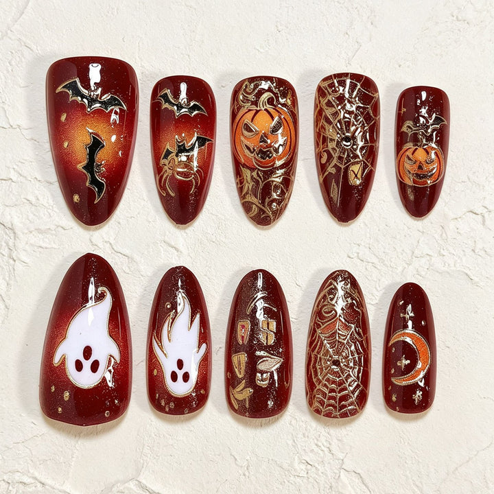Halloween-Themed Decorative Press-On Nails Kalsten