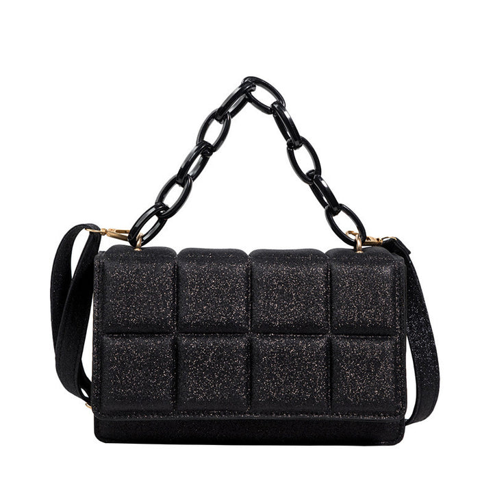 Textured Chain-Handled Evening Handbag