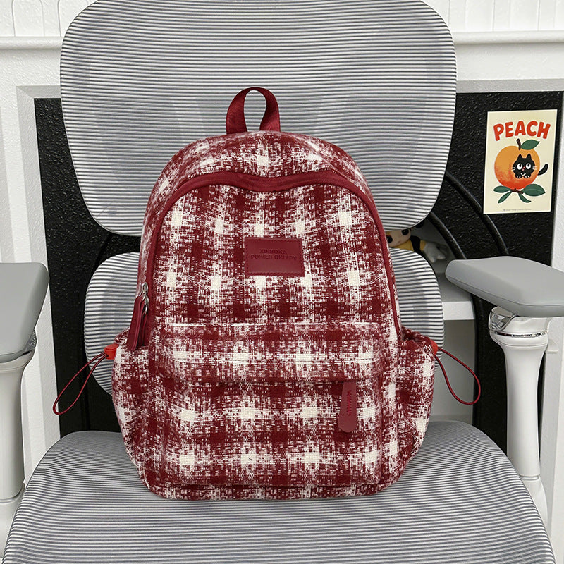 Stylish Vintage Plaid Backpack Kalsten
