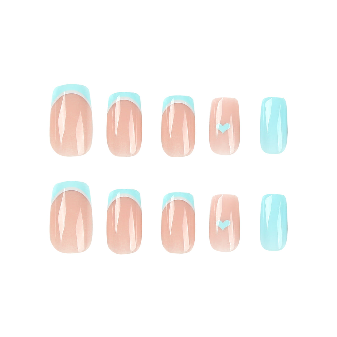 Artful nail art with pastel blue accents Kalsten