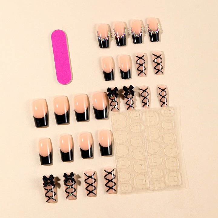 Decorative 3D Nail Art Extensions with Bow Accents Kalsten