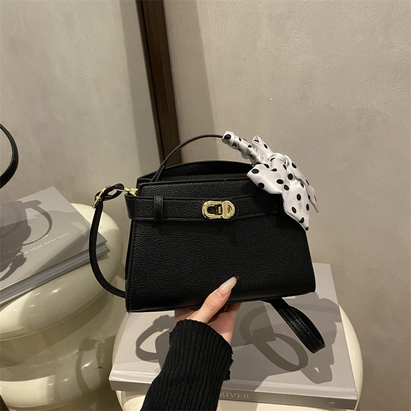 Structured Handbag with Decorative Bow