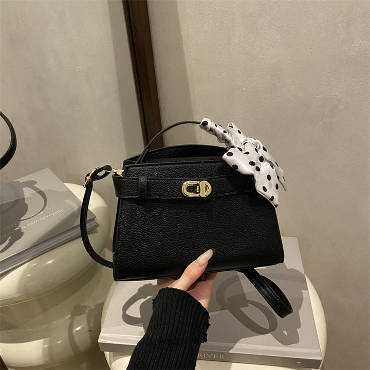 Structured Handbag with Decorative Bow