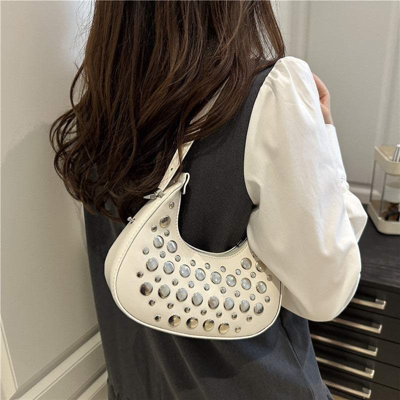 Studded Leather Hobo Bag Kalsten