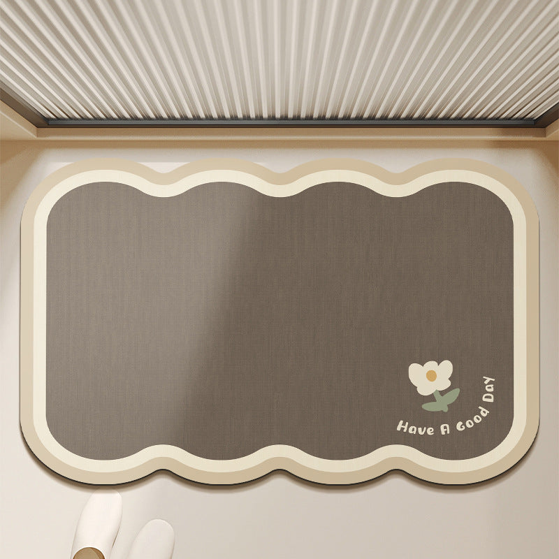 Floral Pattern Bath Mat for Bathroom