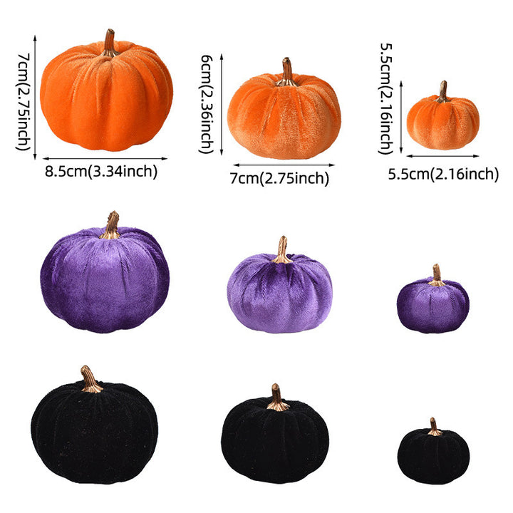 Samet-Pumpkin decorative figure with decorative stem