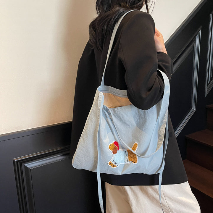 Cute Cartoon Dog-Themed Canvas Tote Bag