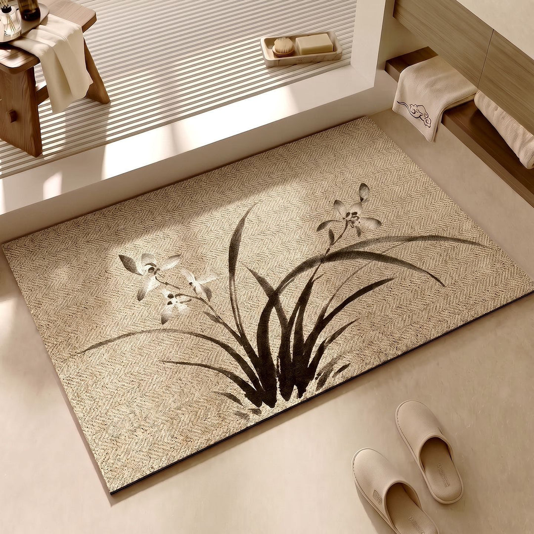 Decorative Floral Pattern Bath Mat