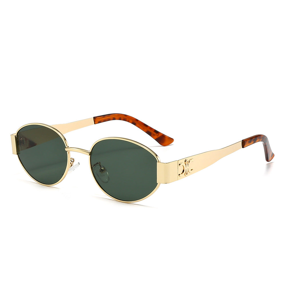 Women's designer sunglasses with elegant oval frame and unique accents Kalsten