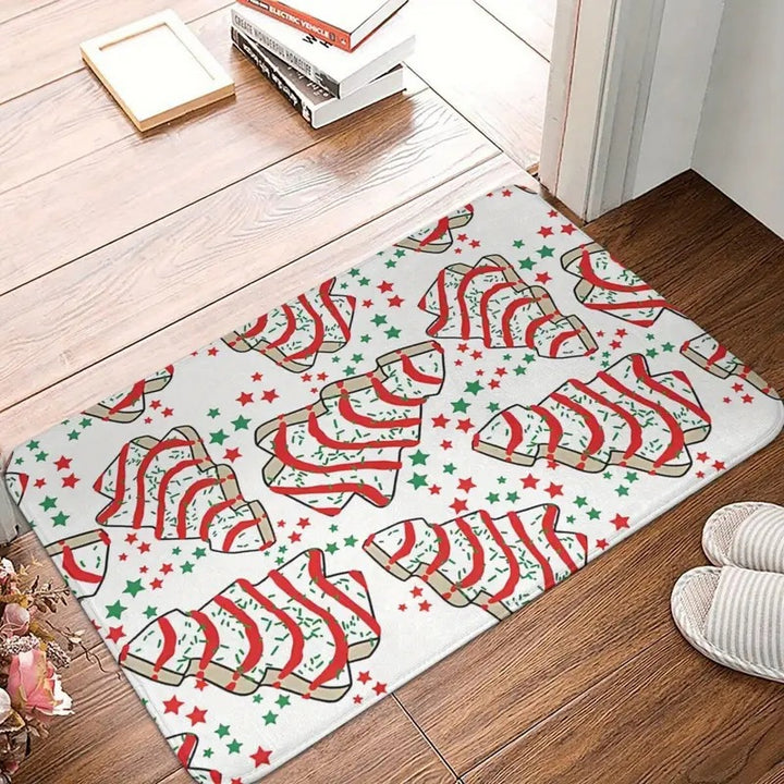 Festive Holiday-Themed Floor Mat for Home