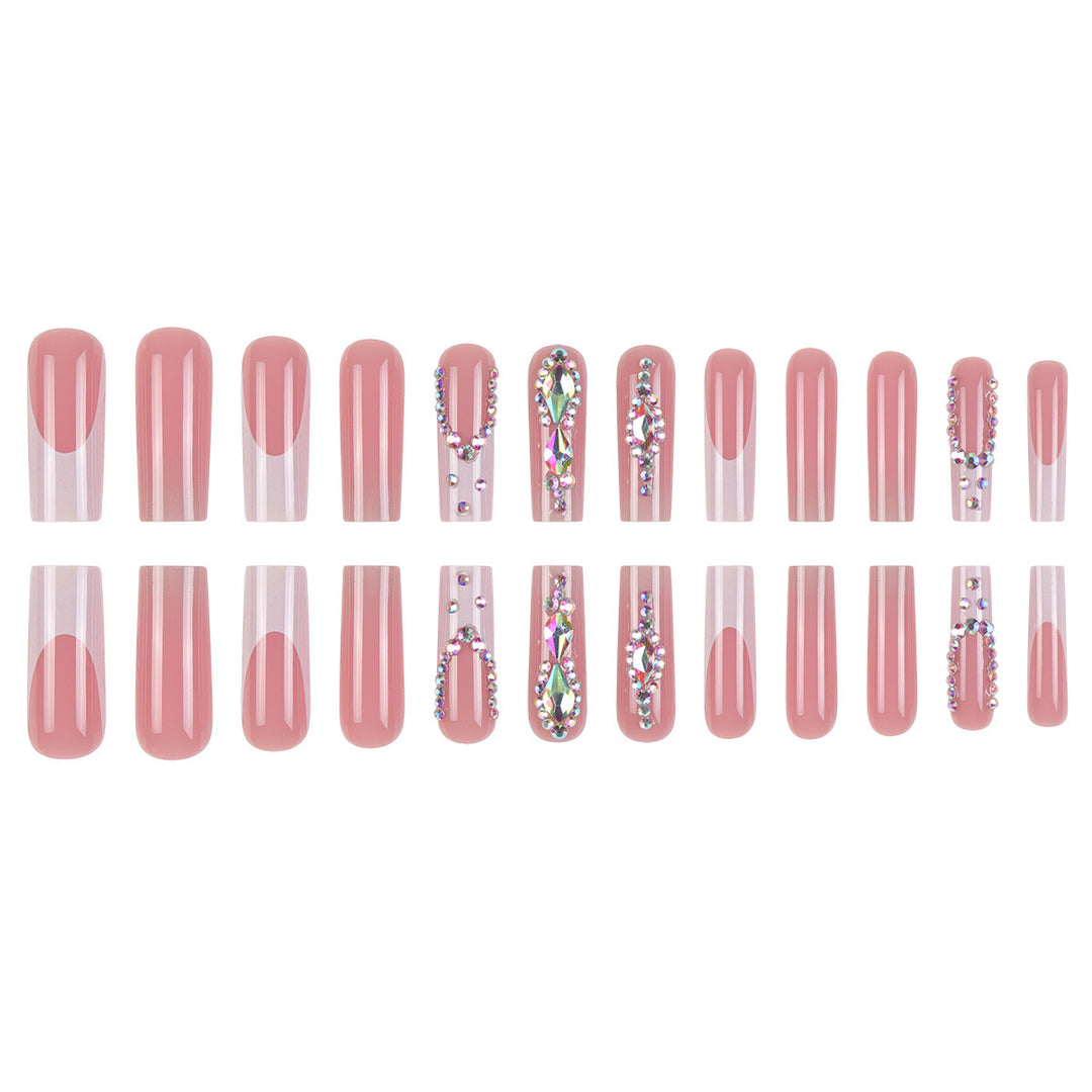 Artistic Rhinestone-Embellished Press-On Nails Kalsten