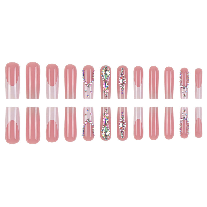 Artistic Rhinestone-Embellished Press-On Nails Kalsten