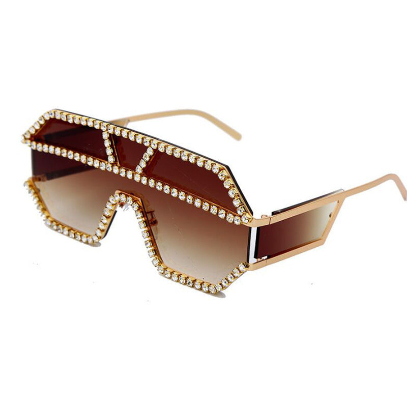 Women's stylish sunglasses with geometric frame and rhinestone embellishment Kalsten