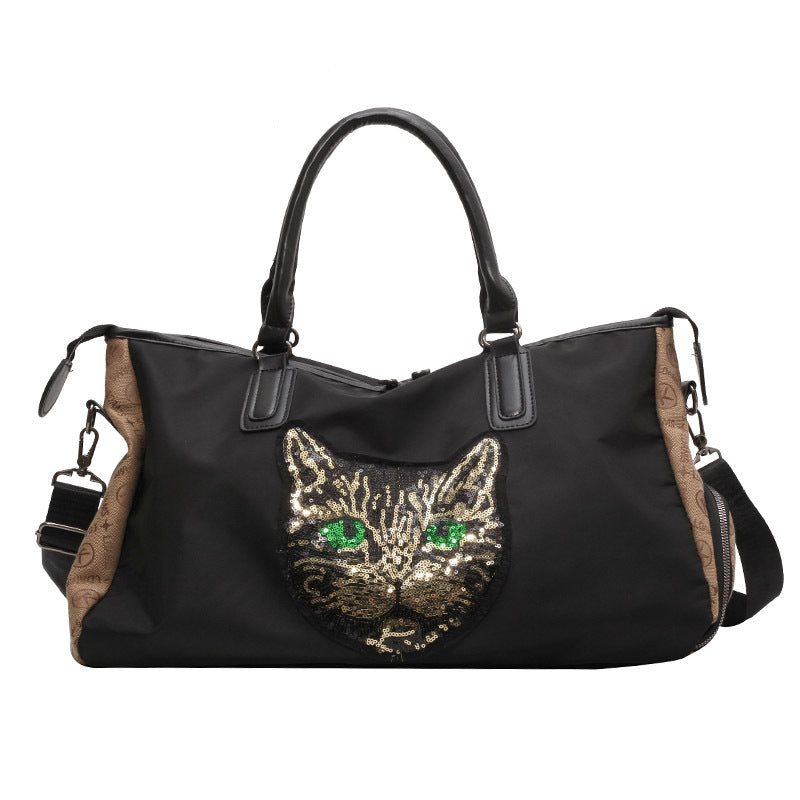 Stylish Cat Printed Weekend Duffle Bag