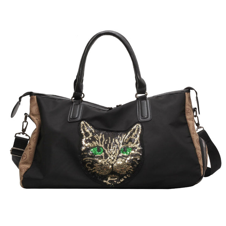 Stylish Cat Printed Weekend Duffle Bag
