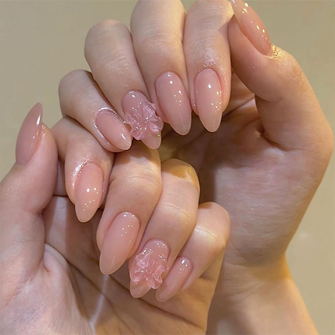 Artistic acrylic nails with elegant floral decorations Kalsten